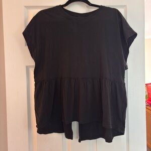 American Eagle Black Tie-Back Babydoll Top